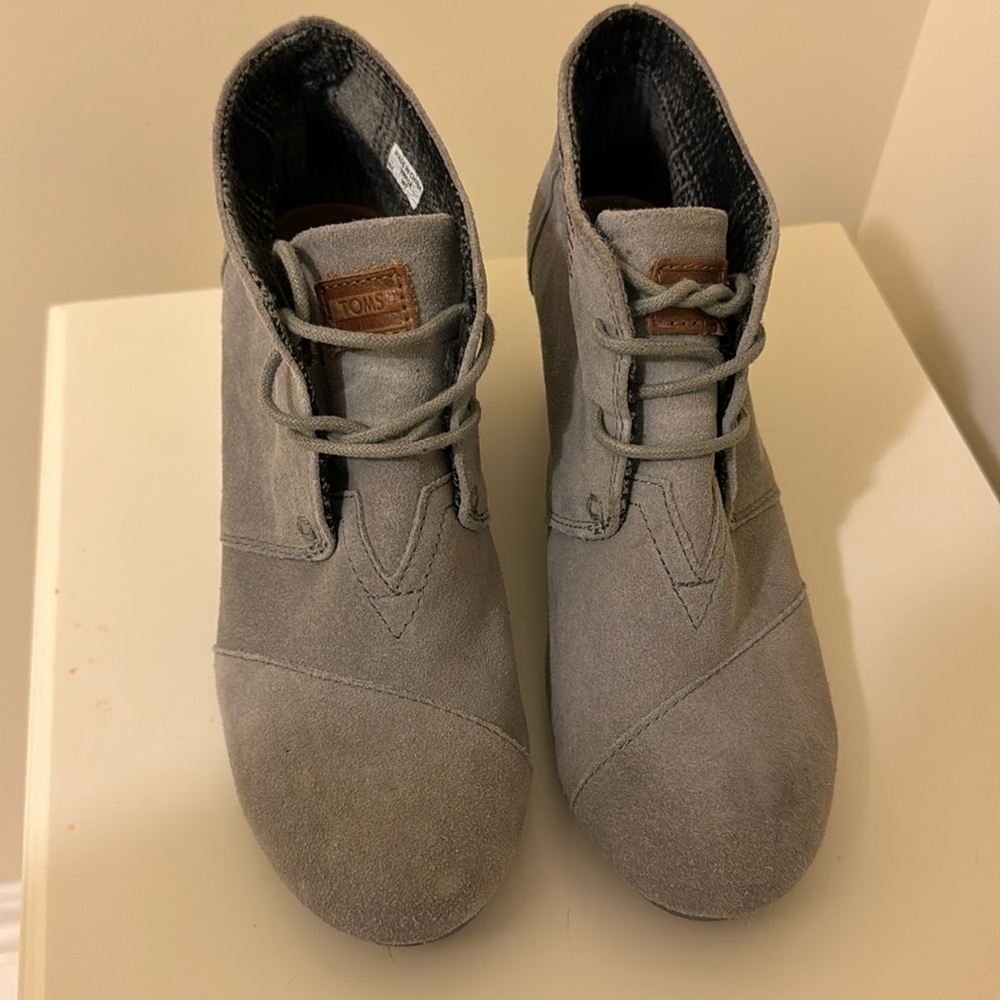 Toms Suede Wedge Booties